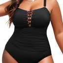 Yonique Women Plus Size One Piece Swimsuits Tummy Control Bathing Suits Vintage Swimwear M