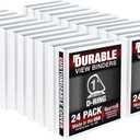 Samsill Durable 1 inch 3 Ring Binder, Made in USA, D Ring Binder, FSC 100% Recycled Chipboard, White, 24 Pack, Bulk
