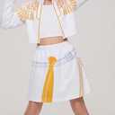 Rogkidha Girls Cute Outfits Pop Singers Clothes Fashion Stage Skirts Sets Novelty Outfit 3D Print Coat Skirt Clothing Set Size 160