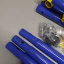 FUNLIO Baby Jumper with Stand for 6-24 Months, Infant Jumper for Indoor/Outdoor Play,Baby Bouncer for Baby Girl/Boy, with Adjustable Chain, Easy to Assemble & Store (with Stand) - Blue