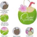 2 x Hello Summer Coconut & Flower Door Decor Sign - Wooden Welcome Home & Office Wall Art, 11.8x9.3" Hanging Plaque for Seasonal Celebration