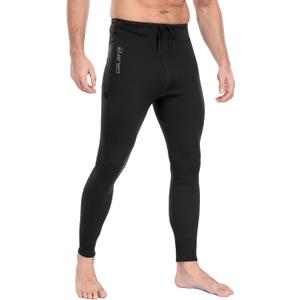 GoldFin Mens Wetsuit Pants, Wet Suit 2mm Neoprene Adjustable Drawstring Shorts for Water Sports Swimming Surfing Snorkeling Kayaking Diving S