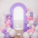 Babenest 7.2Ft Spandex Open Arch Backdrop, Fitted Double-Sided U-Shaped Wedding Arch, Round Top Chiara Stand Cover for Ceremony, Baby Shower, Birthday Party Decoration (Purple)