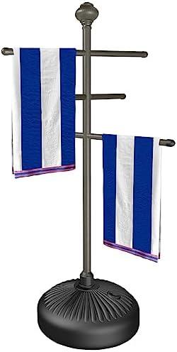 Hestiasko Pool Towel Rack Outdoor, 59" Metal Outdoor Towel Rack for Hot Tub with 3 Adjustable Bars, Patio & Hot Tub Accessories for Adults, Upscale Pool Towel Holder - Gray