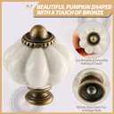 Antique White Pumpkin Knobs 12 Pack Ceramic Cabinet Knobs Vintage Drawer Pulls - Antique Dresser Pulls with Screws for Closet Drawer Cupboard Cabinet and DIY Home Project