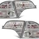 Tail Lights Outer Inner Compatible with 2006-2011 Civic 4-Door Sedan/Hybrid 4-Pieces (L+R) Taillight Taillamp with Bulb 33551-SNA-A01 33501-SNA-A01