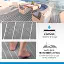 OCEANBROAD EVA Foam Boat Flooring with 3M Adhesive Backing Marine Self-Adhesive Decking 96''x45.6''/36''/28.8''/16.8'', 48''x16.8'' Faux Teak Sheet for Jon Boats Swim Platform Helm Pad RV Floor