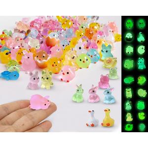 Tiny Resin Animals to Hide 100 Pcs Mini Resin Animals Bulk for Miniature Fairy Garden Accessories Micro Landscape Aquarium Potted Decoration