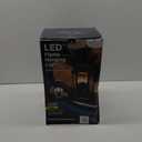 Euri Lighting EHL-130W-MD, Flickering Flame Hanging Lantern, Water Glass, with Integrated Security Light (3000K), Wall Switch Selectable Function, Water Glass, Oil Rubbed Bronze Housing