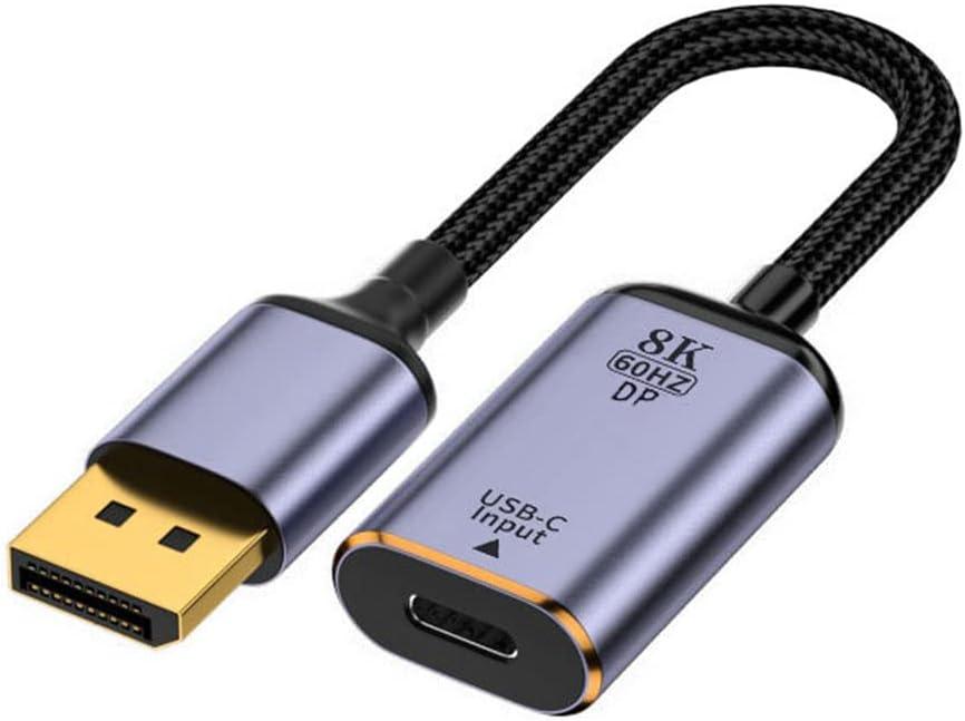 xiwai Type C Female USB-C 3.1 Source to Displayport DP 1.4 Sink HDTV Cable 8K@60hz 4K@120hz for Tablet Phone Laptop