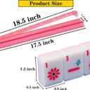 Pink Mahjong Tile Set with 4PCS Mahjong Racks with Pushers