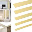 Copgge 16FT Gold Wall Trim Molding Stainless Steel Trim Molding Self Adhesive Metal Strips Peel and Stick Mirror Trim Metalized Mirror-Like Finish for Wall Decor Mirror Frame Tile Edge Trim
