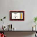 GMFrames 8.5x11 Diploma Frame with Tassel Holder, Solid Wood & Tempered Glass, Black over Gold Mat,Cherry Finish with Intricate Black Rope Detail, 11x17 for 8.5x11 with Tassel