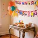 3 x Pre-strung Circus Carnival Happy Birthday Banner for Cartoon Anime Theme Party Hanging Bunting Decorations (Multicolor)