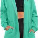 StunShow Women's Zip Up Hoodies Oversized Fleece Long Sleeve Sweatshirts Casual Fall Jacket Coat with Pocket(S-3XL) (Green, L)