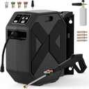 Wall Mounted PowerWasher, 100FT Retractable Hose, Foam Cannon & 5 Quick Connect Nozzles