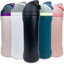 IVY-FlexiSip Insulated Water Bottle - 24oz Stainless Steel, Straw Lid, Vacuum Sealed, BPA-Free, 12Hrs Hot & Cold Up to 24Hrs - Ideal for Work, Gym, Outdoors, Travel- Black