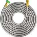 SKYWARD 304 Stainless Steel Garden Hose 20 ft with Female to Male Metal Connector, Anti-Leakage, Flexible & Lightweight Kink Free Water Hose, Easy to Use & Store (20ft)