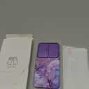SHEDEER for Samsung Galaxy S25 Case, with Slide Camera Cover & Screen Protector, Chic Pattern, Shockproof 360 Degree Protective Slim Thin Phone Case Cover for Galaxy S25, River Purple