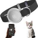 AirTag Cat Collar, Ultra Elastic Cat Tracker Collar, Airtag Holder Compatible with Apple Air Tag, [Lightweight & Scratch Resistant] Adjustable Stepless GPS Pet Collar for Cats Kittens, Black