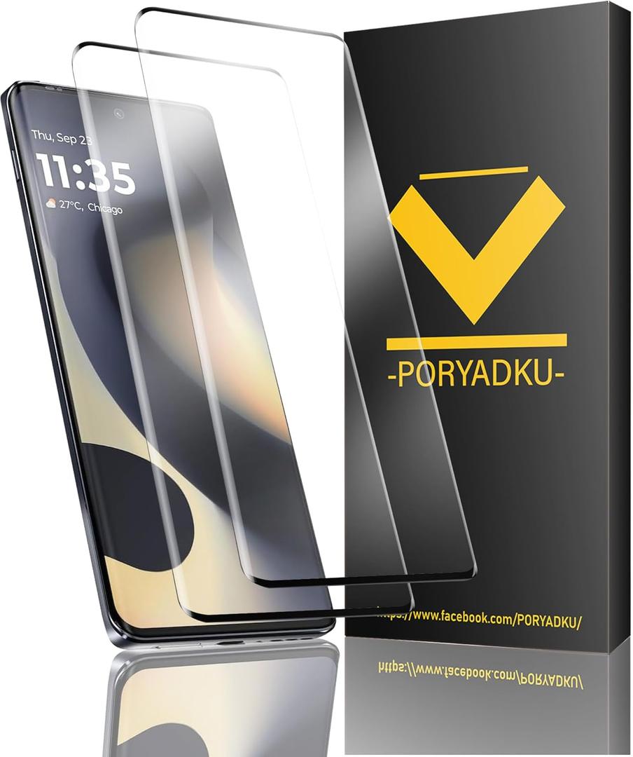 HOMEMO 2 Pack For Motorola Edge 2024 Screen Protector, 9H Hardness Tempered Glass, High Clarity, Anti-Fingerprint, Bubble Free, Impact-Resistant, For Motorola Edge 2024 6.6 Inch