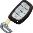 Smart Key Fob Cover Case Shell Fit for Hyundai Tucson Sonata Elantra 2015 2016 2017 2018 2019 2020 2021 Keyless Entry Remote Casing (with Battery Holder B)