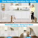Reinforced 42" Tall X 120" Extra Wide Retractable Baby Gate Extra Long Baby Gates for Large Openings Prevent Kids and Pets from Jumping Over Retractable Pet Gate Reinforced Puppy Gates for Dogs, White