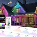 Permanent Outdoor Lights, 100ft RGB+IC Smart Outdoor Lights for House with 50 LED, IP67 Waterproof LED Light for Outdoor Decorations, Work with Remote, APP