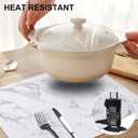 homing Faux Leather Heat Resistant Placemats 8 Packs, Waterproof Wipeable Dining PU Place Mats for Indoor & Outdoor, Easy to Clean, Marble