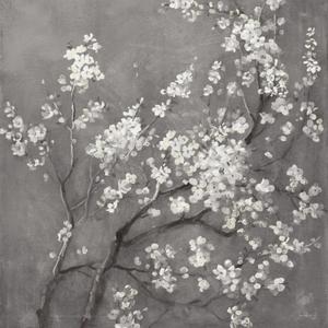 ART.COM Wall Art Print White Cherry Blossoms I on Grey Crop by Danhui Nai, 16" x 16"