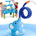 Water Table Pump 2026 Upgraded Elephant Water Pump for Water Table with 360 Flexible Spray Trunk, Drill-Free, Battery Operated, Fits Multi-Tier Tables, Pool Sand Bath Outdoor Toys