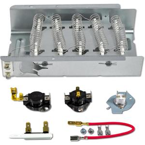 Upgraded 279838 Dryer Heating Element Kit Fits for Whirlpool Amana Ned4655ew1 Maytag Kenmore 70 80 Series Roper Admiral Parts Include Dryer Thermostat Thermal Fuse Replaces W10724237 3398064 3403585