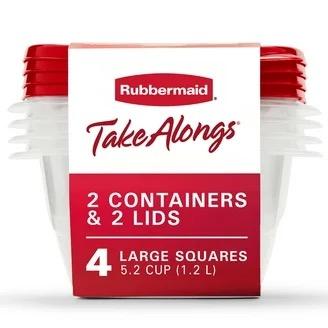 Rubbermaid Takealongs Food Storage 5.2C/1.2L Deep Square 