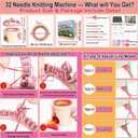 Sentro Knitting Machine,Sentro 32 Needles Mushroom Knitting Machine for Adults and Beginners Automatic Circular Weaving Spinning Knitting Loom Machine Kit for Kintting Toys,Hats,Scarf,Sweater