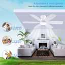 Kviflon 46 inch Ceiling Fans with Lights and Remote/APP Control, Low Profile Ceiling Fan with Light, Flush Mount, 3CCT, 6 Reversible Blades 6 Speeds Modern Ceiling Fan for Bedroom Living Room, White