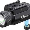 EZshoot 2400 Lumens Laser Light Combo with Strobe Mode, High Lumen Pistol Flashlight, Magnetic Rechargeable Green Laser Light with Quick Install Adjustable Slide Rail for Picatinny GL Rail