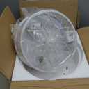 12.6" Gold Accent Flush Mount Ceiling Light, 3-Light Floral Metal Ceiling Fixture with White Distressed Finish, Farmhouse Hallway Light for Kitchen Entryway Bedroom, E26 Base, Round Flower Design