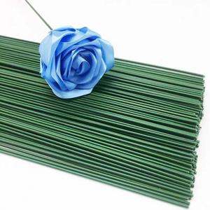 Green Floral Stems Wire 15.7 Inch 2 Gauge 100PCS for Flower Arrangements Crafts, Artificial Floweres Wire Stems for Floral Stick, DIY Plant