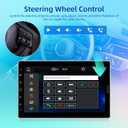 NHOPEEW Single Din 10 Inch Touchscreen Car Radio with Wireless Carplay and Android Auto - Detachable IPS Screen Car Stereo - Bluetooth/AM/FM/Mirror Link/SWC + 12leds Backup Camera & Microphone