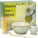 Matcha Whisk Set,Matcha Set,Matcha Kit,Matcha Bowl with Spout,Scoop,Sifter,Bamboo Whisk,Chasen Holder,Mothers Day Gifts for Mom Women her Grifend,Gifts for Christmas