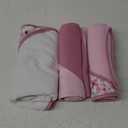 Cudlie Buttons & Stitches Baby Girl 3 Pack Rolled/ Carded Hooded Towels in Crisp Blossom Print (GS71728)