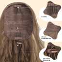 FESHFEN Ponytail Extensions, Drawstring Ponytails Hair Extension Light Brown & Blonde Long Curly Wavy Hair Piece Synthetic Pony Tail Hairpieces for Women, 18 inch