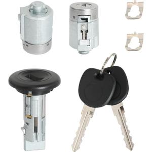Door Lock Cylinder & Ignition Switch Lock Cylinder w/Keys Compatible with Chevrolet Chevy Blazer S10 S-10 / GMC Sonoma 2001 2002 2003 2004