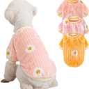 Dog Sweater, 3 Pack Dog Sweaters for Small Dogs, Dog Clothes for Small Dogs Girl Boy, Ultra Soft and Warm Puppy Sweater Dog Coat for Winter Christmas (S, Dy Pink+Dy Purple+Dy Yellow)