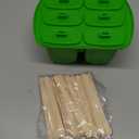 Bangp Popsicle Molds,6 Pieces Popsicles Molds Silicone BPA Free,Homemade Popsicle Maker,Reusable Easy Release Ice Pop Molds for Kids Adults,with 50 Popsicle Sticks and 50 Popsicle Bags(Green)