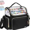 Large Marker Organizer Case for 200-300 Markers,Travel Marker Storage Bag with Dividers and 4 Pockets,Marker Organizer Holder for Paint Brushes,Colored Pencils and Other Art Supplies,Bag Only,Black