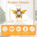 Unique Outdoor Clock Silent None-Ticking, Outdoor Wall Clock with Thermometer & Humidity, Waterproof Outside Clock for Patio, Living Room, Kitchen (Yellow Bee)