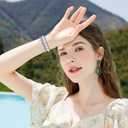 fastgo Silver Beaded Bracelet Band Compatible with Apple Watch Bands 44mm/45mm/42mm/49mm Women, Natural Pearl Beaded Elastic Stackable Strap for Iwatch Bands(Silver)