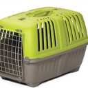 MidWest Homes for Pets Spree Travel Carrier - Hard-Sided Dog & Cat Carrier, Small Pet Travel Crate with Handle, Ventilated Design, Easy Assembly, 19-Inch, Green