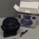 Clip on Fan 65 Hours Portable Desk Fan Rechargeable with LED Lights & Hooks 12000 Capacity Battery Operated Fan with Clips Small Desk Fan Mini Fans for Tents Travel Outdoor Camping Golf Cart Stroller (Dark Blue)